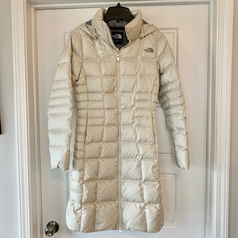 North Face Coat with Removable Hood - Size XS - Cream/Off White Color